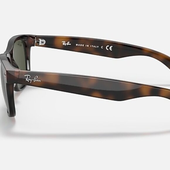 Ray-Ban RB2132 902 New Wayfarer Sunglasses – Tortoise G-15 Green 55-18 - Picture 2 of 3